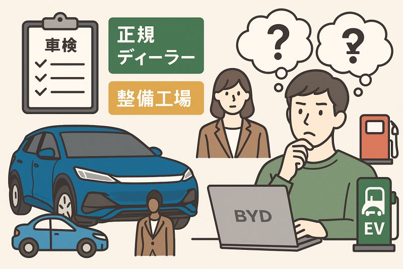 BYDの車検はどこで?費用と依頼先について