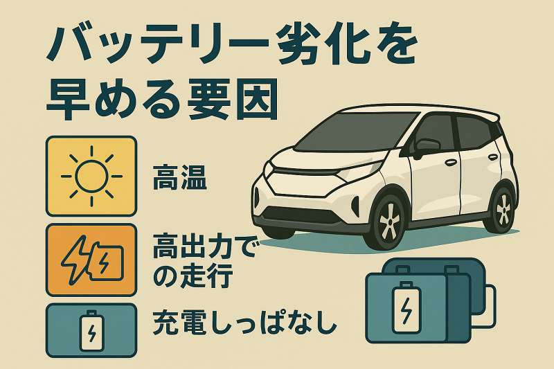 通電劣化と経時劣化の進行について
