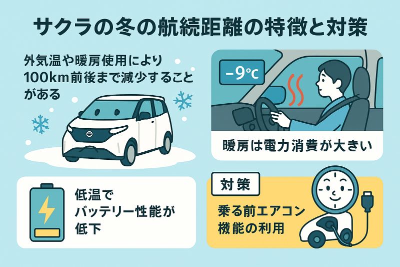 日産サクラの航続距離、冬の実態を徹底分析